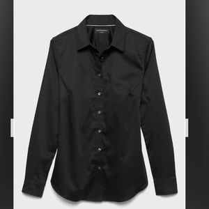 Black tailored fit button down from banana republic